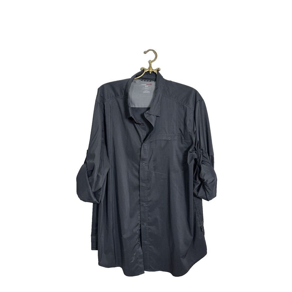 Swiss Tech Casual Button Front Long‎ Sleeve Shirt Size XXL Gray  2XL